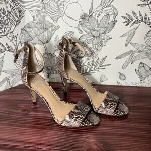 Womens Vince Camuto Snake Print Stiletto Heels Size 8.5 EUC!